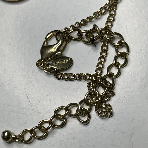 Chico's long necklace gold tone signed jewelry costume purple jewels faceted - Picture 9 of 14